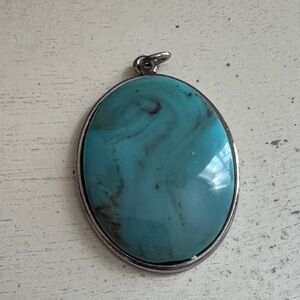 Turquoise Jade Oval Pendant